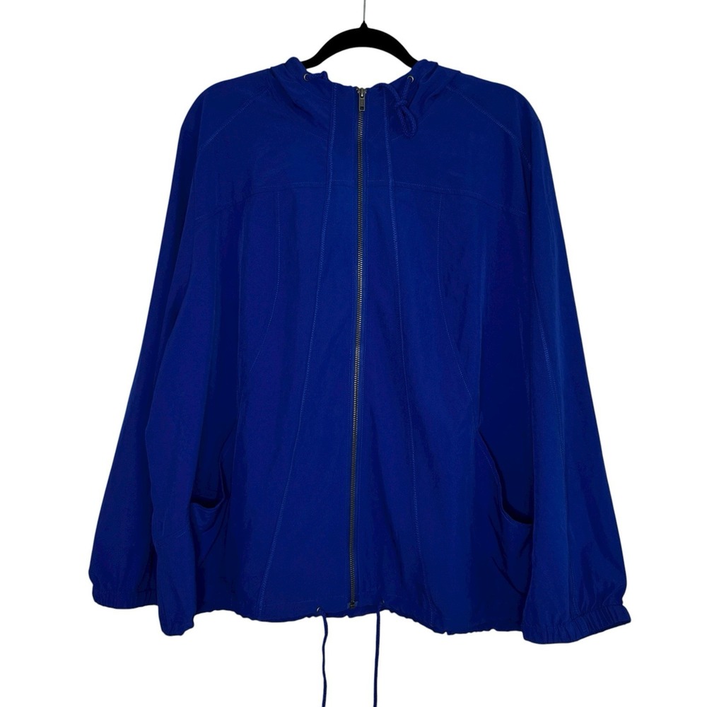 Woman Within Blue Windbreaker Jacket 1X 22/24‎
